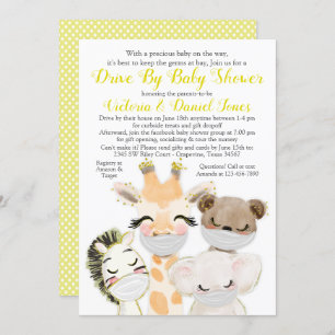 Convite Máscaras Neutras De Gênero Dirigem Por Chá de fral