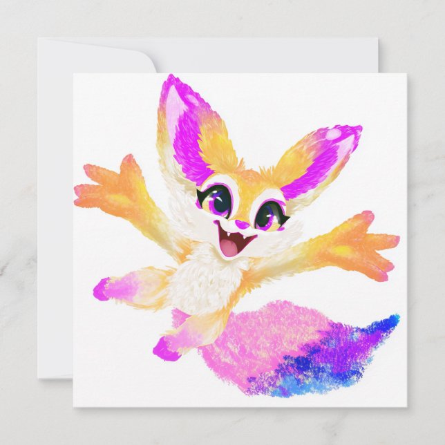 Convite Mascote de festa Kawaii Chibi (Frente)