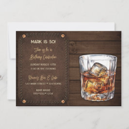 Convite Masculine Bourbon Whiskey Scotch Wood Leather