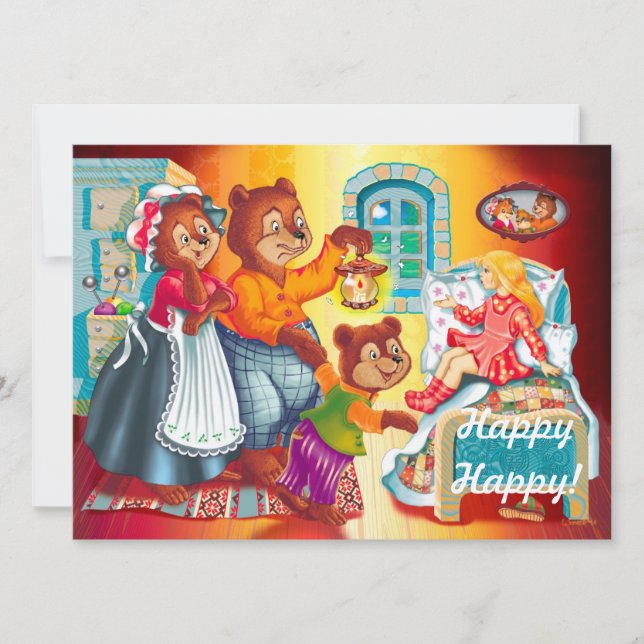 Convite Masha e 3 contos de fadas (Frente)