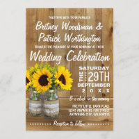 Mason Jar Burlap Sunflower Wedtions