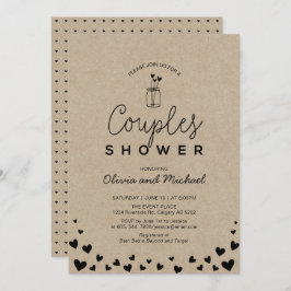 Convite Mason Jar, Chá de casamento de Casais Pretos Chic