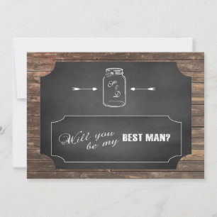 Convite Mason Jar Chalkoard Será Meu Melhor Homem?