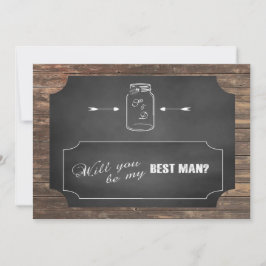 Convite Mason Jar Chalkoard Será O Meu Melhor Homem?