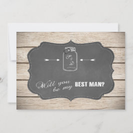 Convite Mason Jar Chalkoard Será O Meu Melhor Homem?