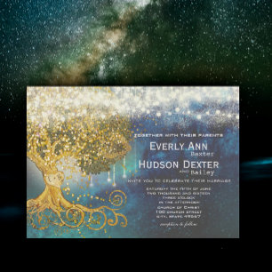 Convite Mason Jar Fairytale Blue Opulence e Dourado Casame