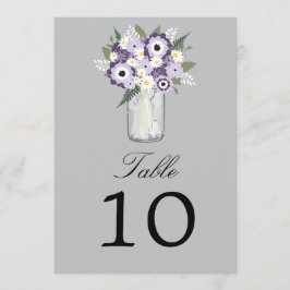 Convite Mason Jar Floral | Número do quadro