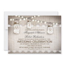 Mason Jar Lights - Burlap Lace Rustic Wed