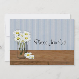 Convite Mason Jar Of Daisies Invitation