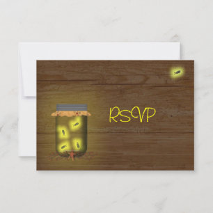 Convite Mason Jar Of Fireflies Reception RSVP