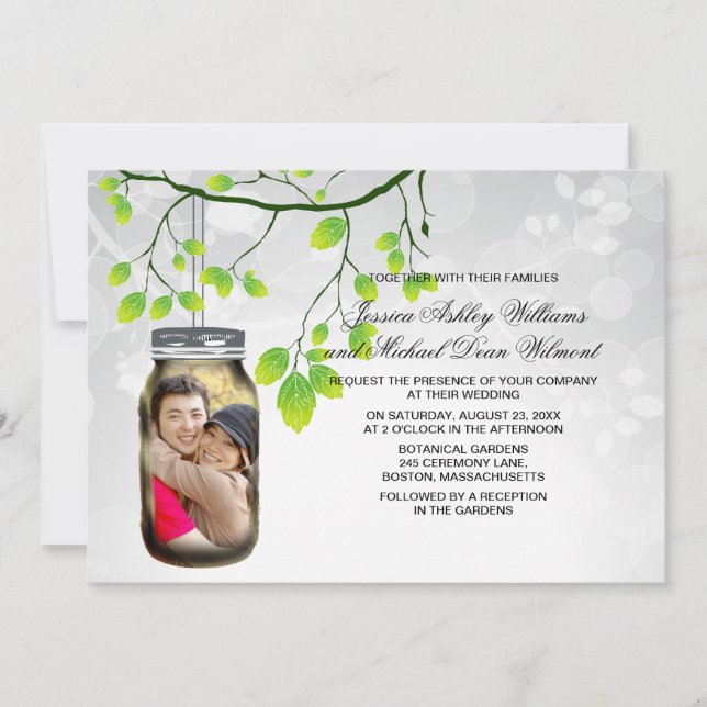 Convite Mason Jar Outdoor Modelo (Frente)