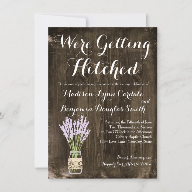 Convite Mason Jar Recebendo Convidados para Casamento de P (Frente)