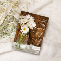 Mason Jar White Daisies Sweet 16 Festa de aniversá