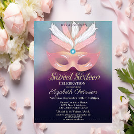Convite Masquerade, Estrelas, Ombre Sweet 16