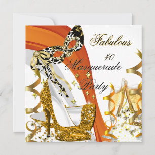 Convite Masquerade Fabulous 40 Salto Alto Dourado Feminino