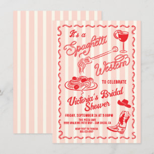 Convite Massa de Cowboy Italiano Western Espaguete Desenha