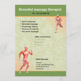 Convite massage therapist  flyer template 