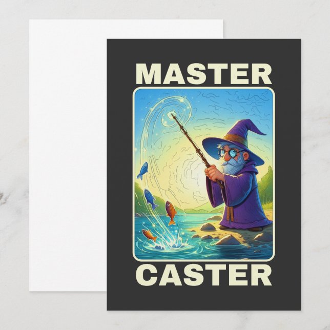 Convite Master Caster - Assistente de Pesca Mágica (Frente/Verso)