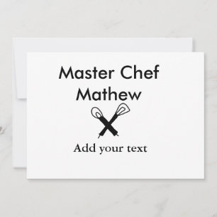 Convite Master chef cozinha padaria cozinheira adiciona te
