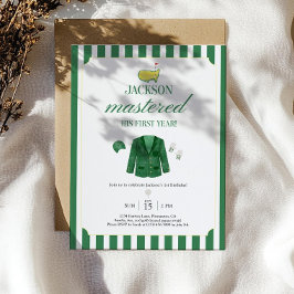 Convite Masters Golf 1st Birthday Invitation Template: Edi