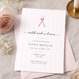 Convite Match Made in Heaven Elegant Bridal Shower