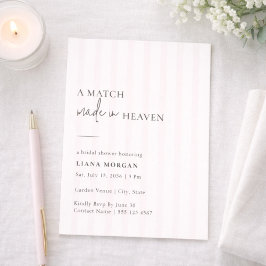 Convite Match Made in Heaven Stripe Bridal Shower Invite