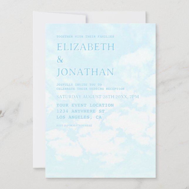 Convite Match Made In Heaven Wedding Reception (Frente)