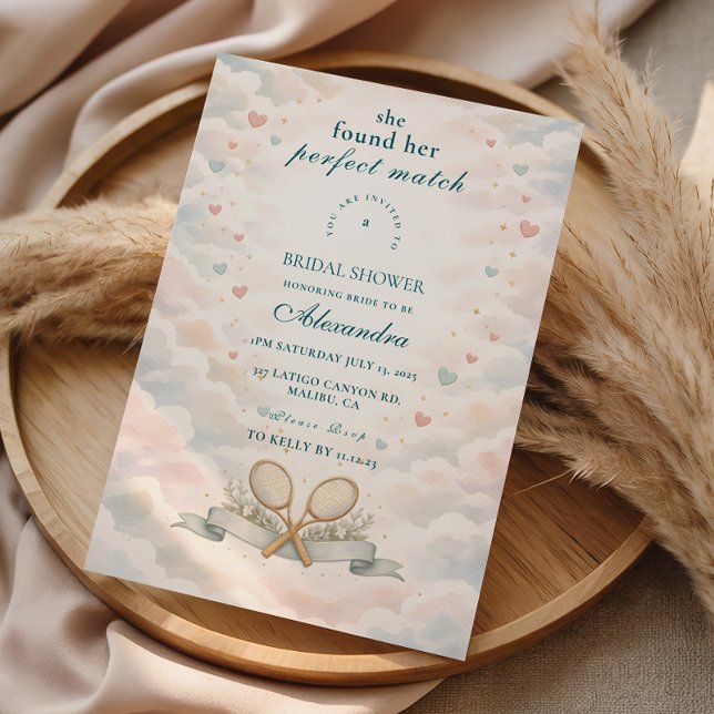 Convite Match Point Tennis Bridal Shower (Criador carregado)