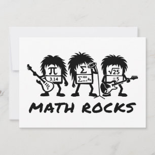 Convite Matemática Rochas Humor de Banda de Rock Acadêmico