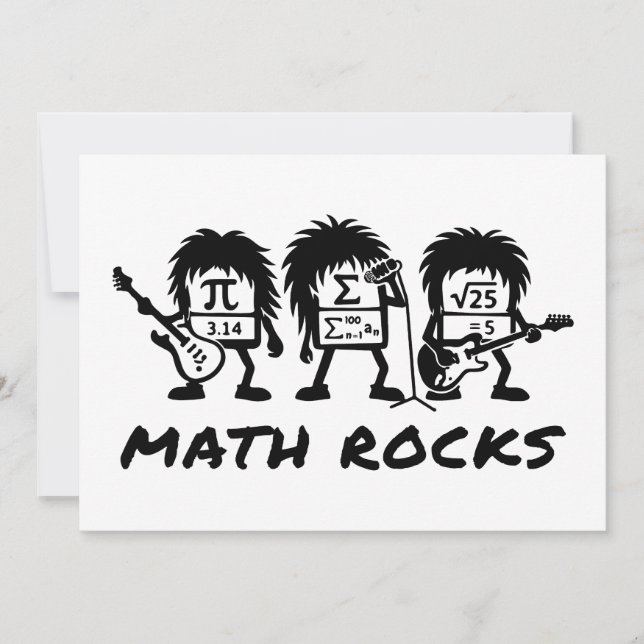 Convite Matemática Rochas Humor de Banda de Rock Acadêmico (Frente)