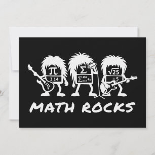 Convite Matemática Rochas Humor de Banda de Rock Acadêmico