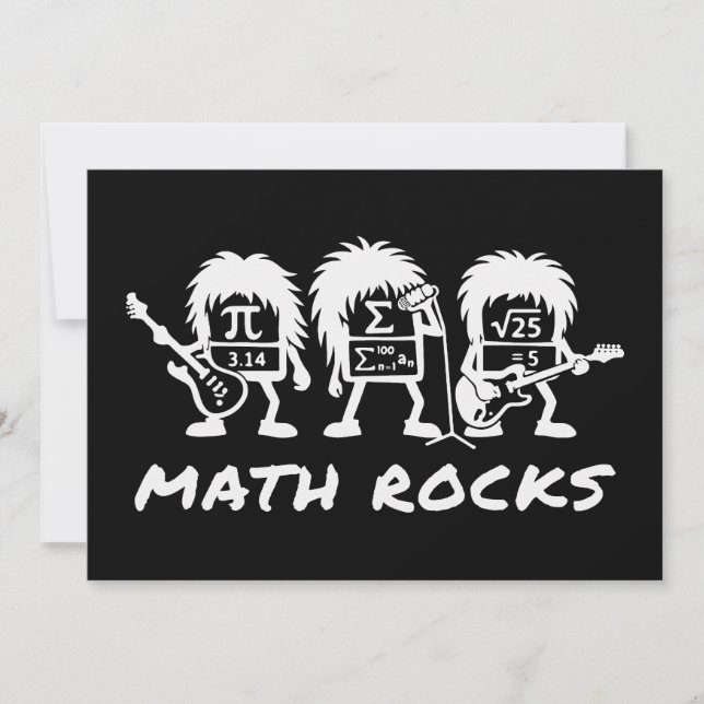 Convite Matemática Rochas Humor de Banda de Rock Acadêmico (Frente)