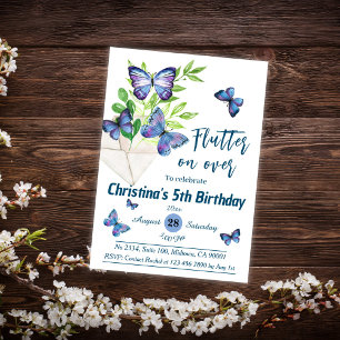 Convite Matemático lilac roxo e borboleta azul 5