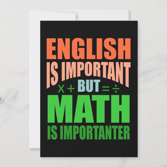 Convite Math Is Importanter Teacher Mathematic Maths (Frente)