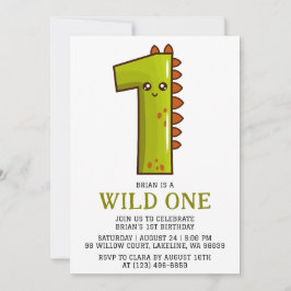 Convite matrimônio selvagem de crianças um primeiro aniver