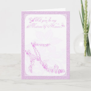 Convite Matron of Honor Card, Will you be my Bridesmaid fl