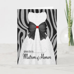 Convite Matron of Honor Request in Animal Print