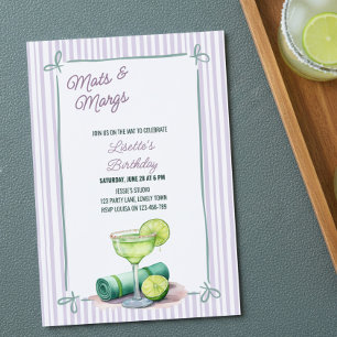 Convite Mats e Margs Pilates Yoga Sip n Stretch Aniversári