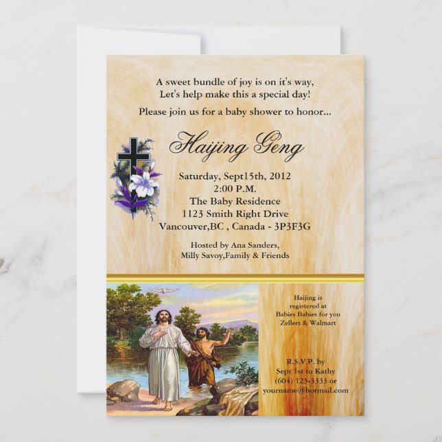 Convite Matthew 3:13-17 Jesus é batizado (Frente)