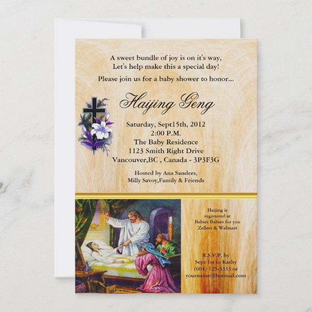 Convite Matthew 9:18-26 Jesus traz uma garota de volta à v (Frente)