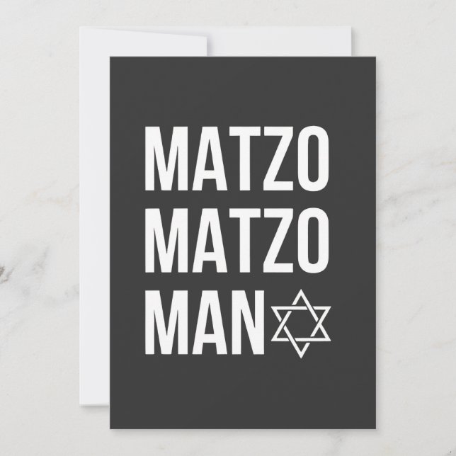Convite Matzo Matzo Homemem Judaico Hanukkah  (Frente)