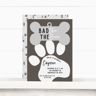 Convite Mau Dois O Cachorro Osso No Segundo Aniversário