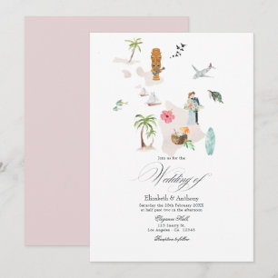 Convite Maui Tropical - Casamento de Destino no Havaí