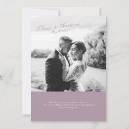 Convite mauve and cream wedding invitation