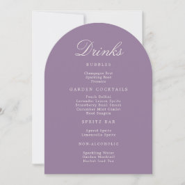 Convite Mauve Arch Wedding Drinks Menu Card