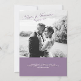 Convite Mauve Garden Photo Wedding Invitation