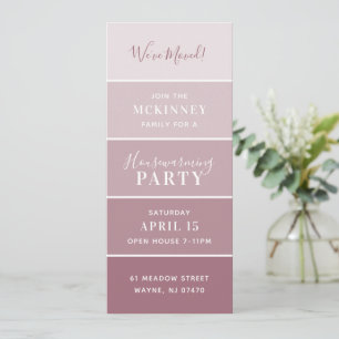 Convite Mauve Paint Swatch Card Housearming Party