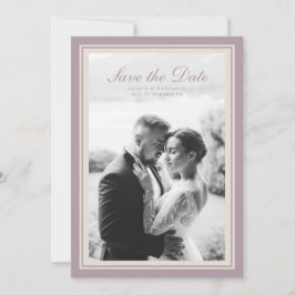 Convite Mauve Photo Wedding Save the Date Card