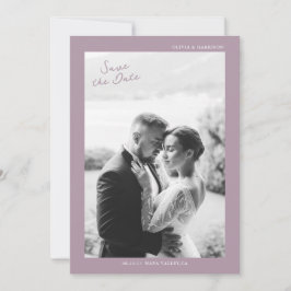 Convite Mauve Photo Wedding Save the Date Card