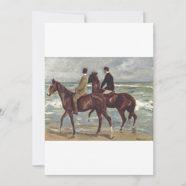 Convite Max Liebermann: Two Riders on the Beach Art (Frente)